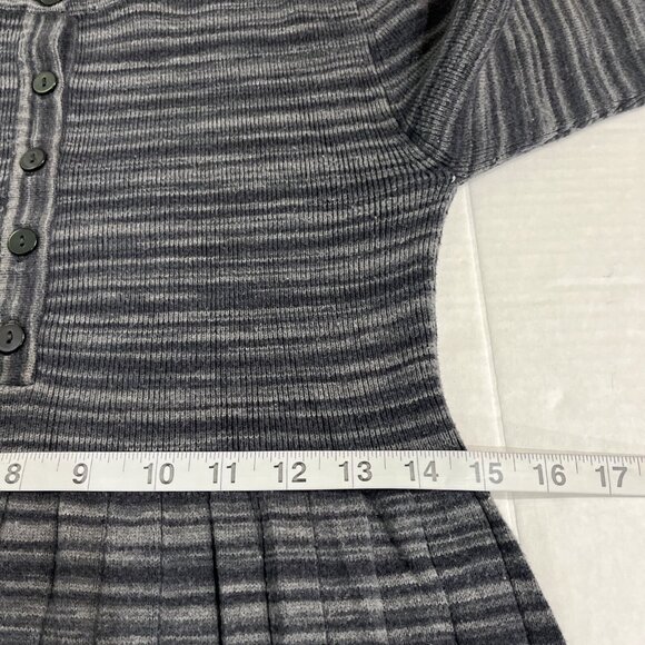 Prana Dress Women M Grey Contrast Striped Ribbed Sweater Knit Active Athleisure - Picture 6 of 7